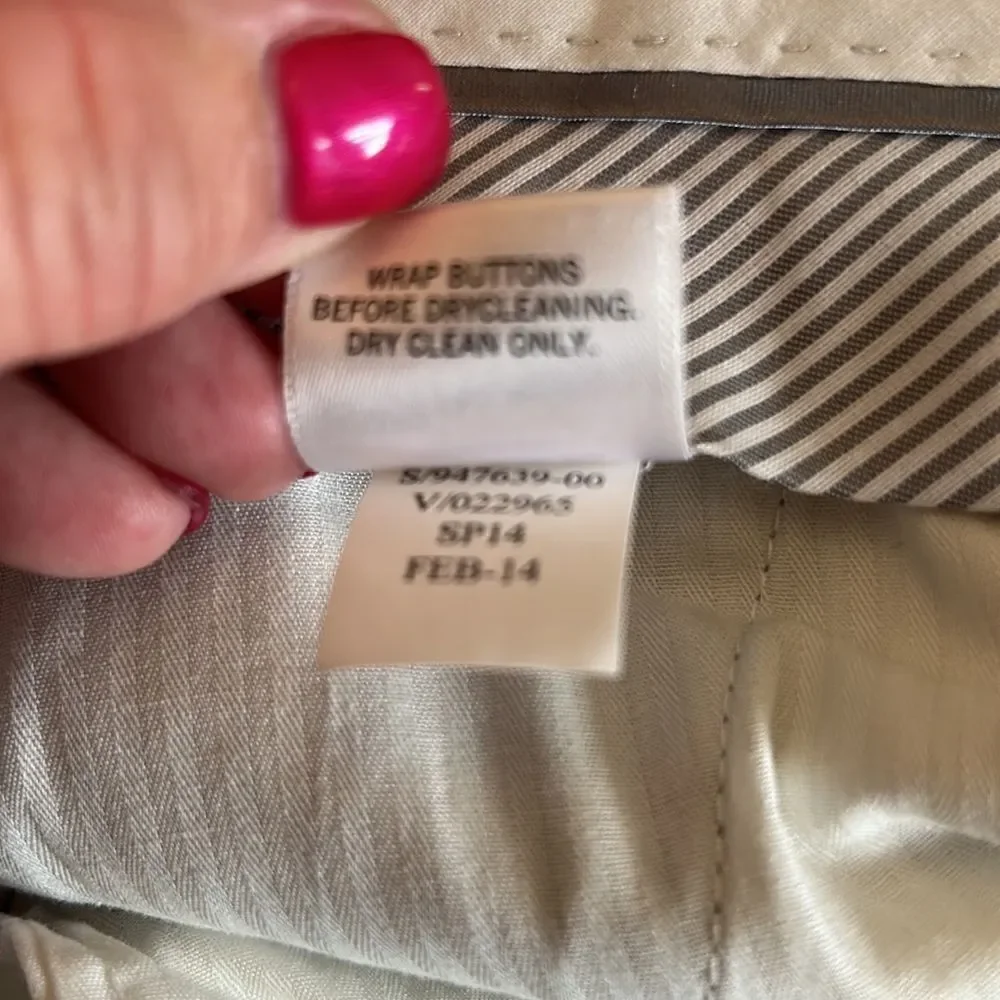 Banana Republic tan tailored slim fit pants Size 35 X 30 New